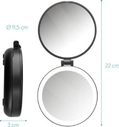 Navaris 1x/5x Vergrotende Make-up Spiegel - Compacte Opvouwbare Kap- En Reisspiegel - Led-verlichte Dubbelzijdige Make-upspiegel - Zwart 12 Navaris 1x/5x Vergrotende Make-up Spiegel - Compacte Opvouwbare Kap- En Reisspiegel - Led-verlichte Dubbelzijdige Make-upspiegel - Zwart -Chique Cosmetica Winkel 1128x1200