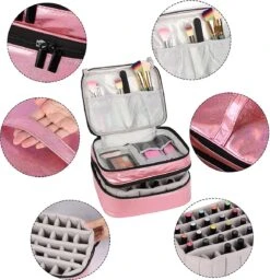 YONO Nagellak Tas - Nagelkoffer Beautycase - Cosmetica Koffer - Manicure Organizer - Roze -Chique Cosmetica Winkel 1160x1200