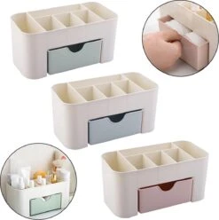 IBright Make-Up Organizer Met Lade - Cosmetica Opbergdoos - Bureau Organizer - Blauw -Chique Cosmetica Winkel 1193x1200 1