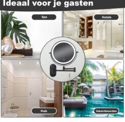 Make Up - Spiegel - Led Verlichting - 10X Vergroting - 3 Lichtstanden - Wandspiegel Rond - Badkamer - Mat Zwart - Draadloos 19 Make Up - Spiegel - Led Verlichting - 10X Vergroting - 3 Lichtstanden - Wandspiegel Rond - Badkamer - Mat Zwart - Draadloos -Chique Cosmetica Winkel 1200x1170 9