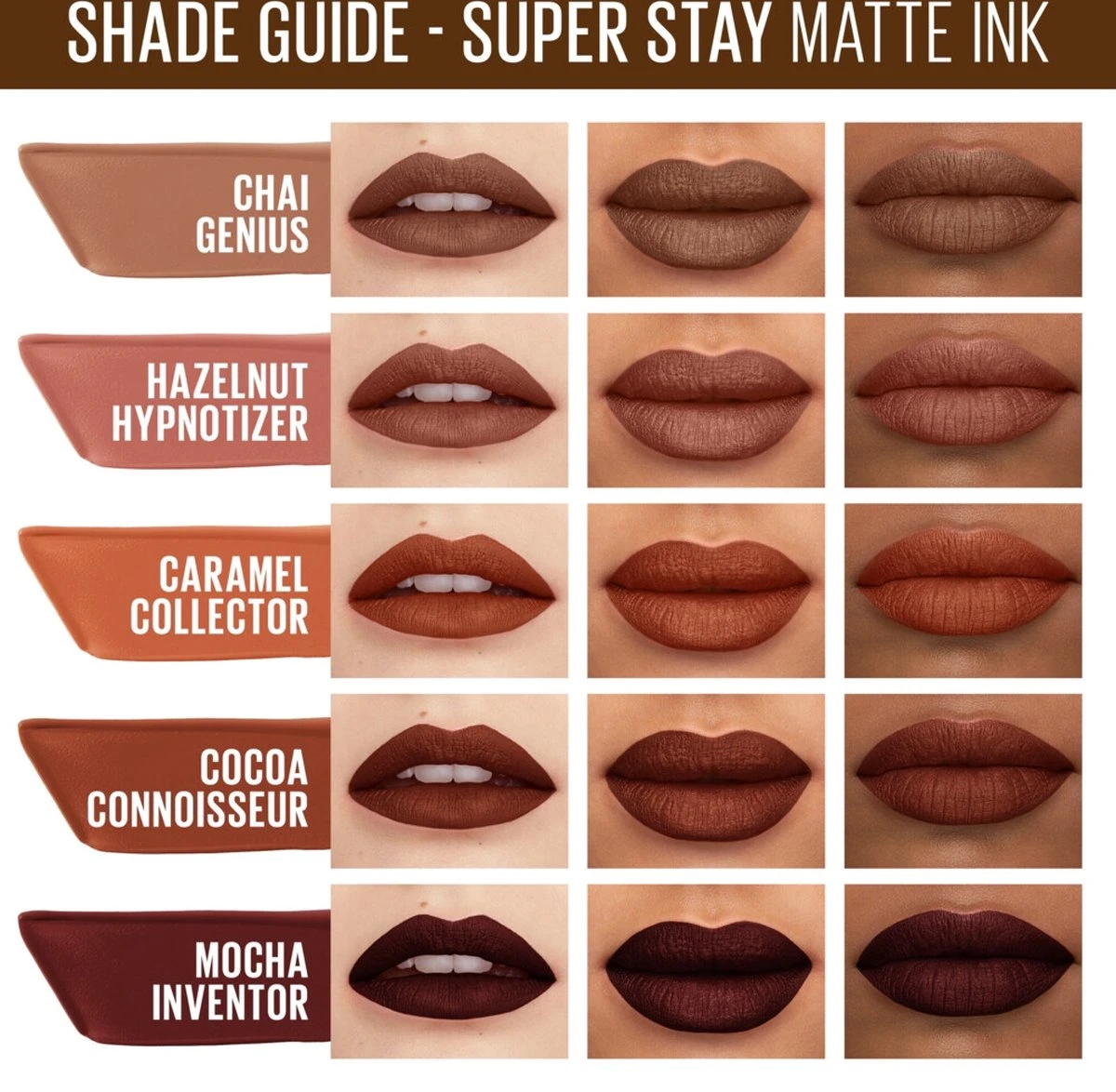 Maybelline SuperStay Matte Ink Lipstick - 260 Hazelnut Hypnotizer - Nude Lippenstift - 5 Ml 4 Maybelline SuperStay Matte Ink Lipstick - 260 Hazelnut Hypnotizer - Nude Lippenstift - 5 Ml - Afbeelding 4