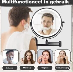 Make Up - Spiegel - Led Verlichting - 10X Vergroting - 3 Lichtstanden - Wandspiegel Rond - Badkamer - Mat Zwart - Draadloos 13 Make Up - Spiegel - Led Verlichting - 10X Vergroting - 3 Lichtstanden - Wandspiegel Rond - Badkamer - Mat Zwart - Draadloos -Chique Cosmetica Winkel 1200x1174 4