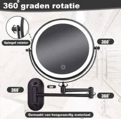 Make Up - Spiegel - Led Verlichting - 10X Vergroting - 3 Lichtstanden - Wandspiegel Rond - Badkamer - Mat Zwart - Draadloos 16 Make Up - Spiegel - Led Verlichting - 10X Vergroting - 3 Lichtstanden - Wandspiegel Rond - Badkamer - Mat Zwart - Draadloos -Chique Cosmetica Winkel 1200x1180 1