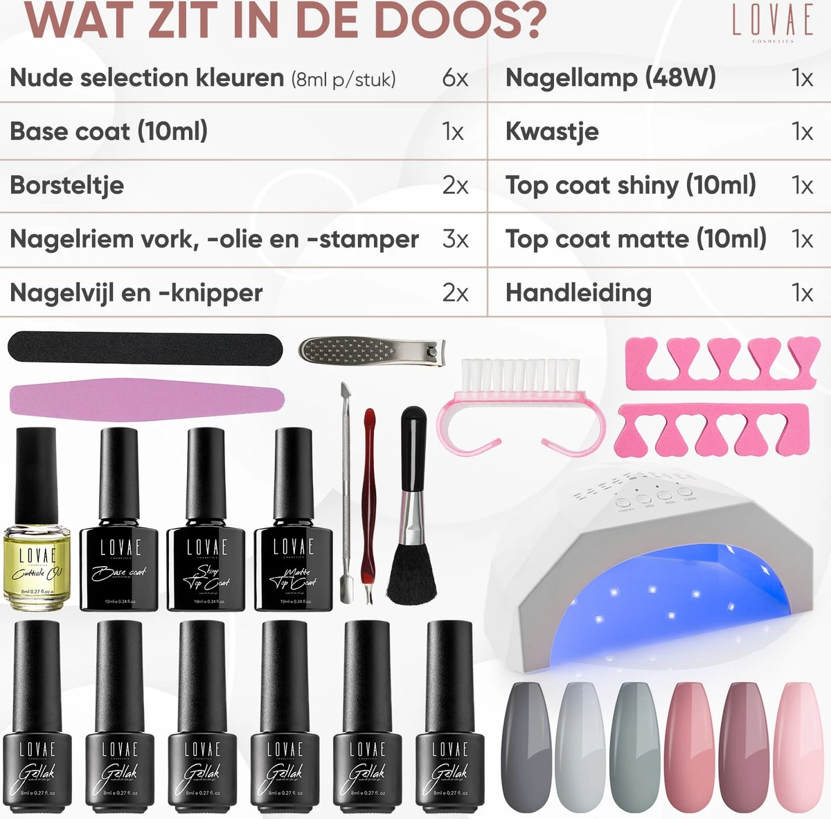 Gellak Starterspakket - Gellak - Gel Nagellak - Gellak Set - 6x8ML Kleuren - Nude Edition - Gellac - Nude Kleuren 6 Gellak Starterspakket - Gellak - Gel Nagellak - Gellak Set - 6x8ML Kleuren - Nude Edition - Gellac - Nude Kleuren - Afbeelding 6