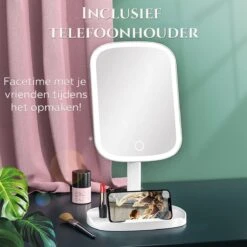 HighHome - Make Up Spiegel Met Led Verlichting - Inclusief 10x Spiegel - 3 Warmtes - 360 °C Draaibaar -Chique Cosmetica Winkel 1200x1200 254