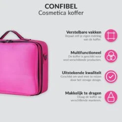 Cosmetica Koffer - Make-up Koffer Met Verstelbare Vakken - Visagie En Nagelstyliste Beauty Koffer - 40x30x14CM - Roze -Chique Cosmetica Winkel 1200x1200 272