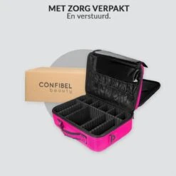 Cosmetica Koffer - Make-up Koffer Met Verstelbare Vakken - Visagie En Nagelstyliste Beauty Koffer - 40x30x14CM - Roze -Chique Cosmetica Winkel 1200x1200 274