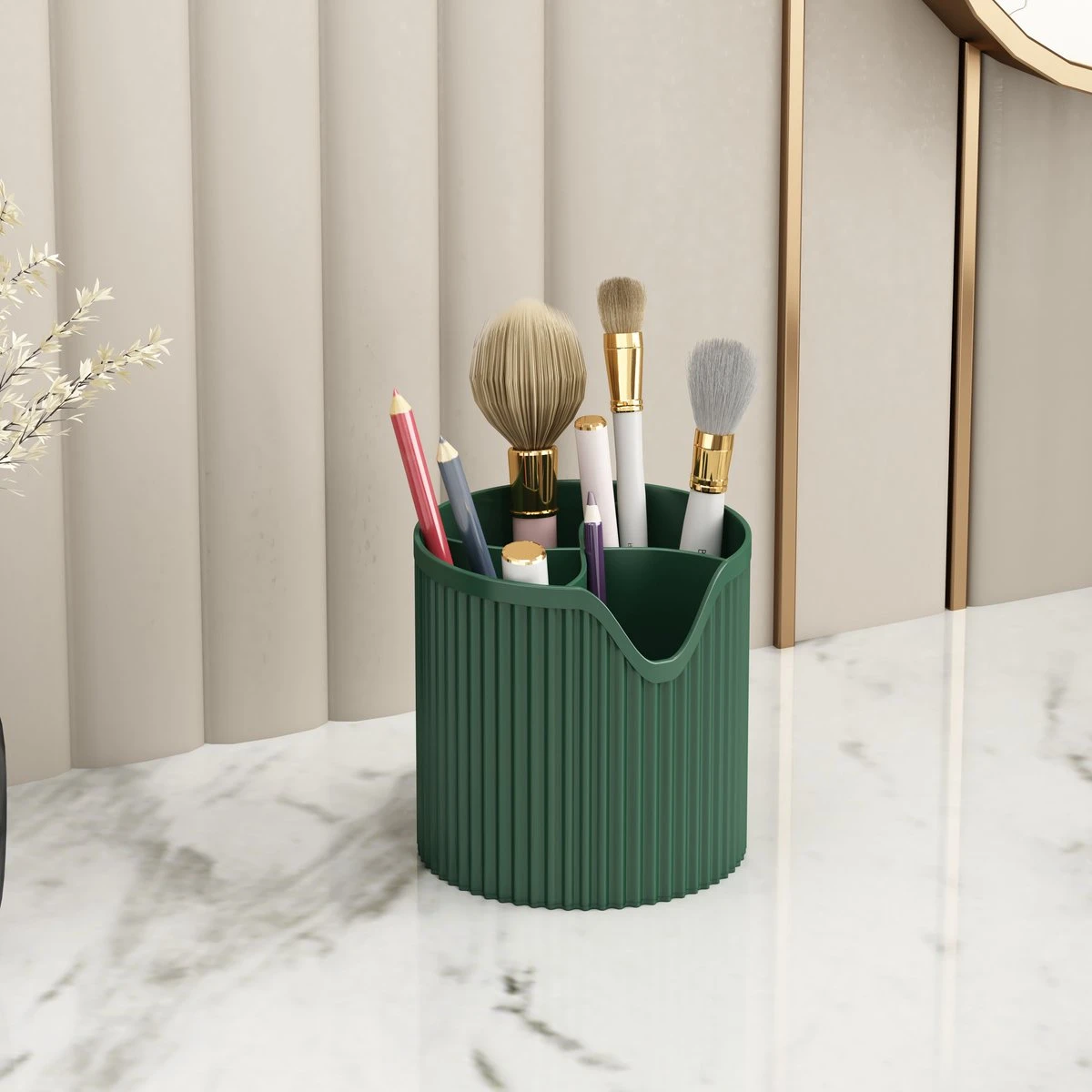 Mera.O - Make Up Organizer - Opbergdoos - Make Up Penhouder - Groen 4 Mera.O - Make Up Organizer - Opbergdoos - Make Up Penhouder - Groen - Afbeelding 4