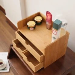 Merkloos Decopatent® Luxe Make-up Organizer Met 3 Lades - Cosmetica Organizer Make Up Met Schuiflade Bamboe Hout - Cosmeticahouder - Toren -Chique Cosmetica Winkel 1200x1200 296