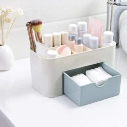 IBright Make-Up Organizer Met Lade - Cosmetica Opbergdoos - Bureau Organizer - Blauw -Chique Cosmetica Winkel 1200x1200 323