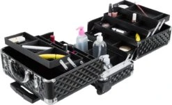 Dreamble Make-up Koffer - Make-up Trolley - Zwart - Rijdbaar - Met Wieltjes - Compact - 8 Vakken - Met Slot - 2 Sleutels -Chique Cosmetica Winkel 1200x732 1