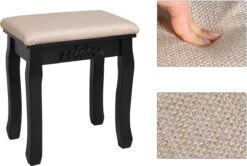 Merkloos Kaptafel, Kaptafel Met Grote Spiegel Zonder Frame, Toilettafel, Kaptafel, Voor Make-up, Gewatteerde Kruk, 5 Laden, Verplaatsbare Opbergdoos, Zwart RDT25BK 11 Merkloos Kaptafel, Kaptafel Met Grote Spiegel Zonder Frame, Toilettafel, Kaptafel, Voor Make-up, Gewatteerde Kruk, 5 Laden, Verplaatsbare Opbergdoos, Zwart RDT25BK -Chique Cosmetica Winkel 1200x805