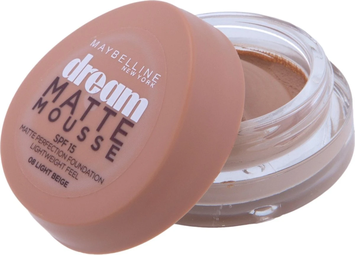 Maybelline Dream Matte Mousse Foundation - 08 Light Beige 4 Maybelline Dream Matte Mousse Foundation - 08 Light Beige - Afbeelding 4