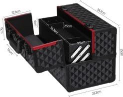 Make-upkoffer, Kapperskoffer, Cosmeticakoffer, Lege Nagelkoffer, Multikoffer, Afsluitbaar Voor Nageldesign/massageolie/fotoapparatuur, 34,7 X 22,2 X 25 Cm , Volledig Zwart HM-YAHEE-411233 -Chique Cosmetica Winkel 1200x946