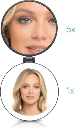 Navaris 1x/5x Vergrotende Make-up Spiegel - Compacte Opvouwbare Kap- En Reisspiegel - Led-verlichte Dubbelzijdige Make-upspiegel - Zwart 9 Navaris 1x/5x Vergrotende Make-up Spiegel - Compacte Opvouwbare Kap- En Reisspiegel - Led-verlichte Dubbelzijdige Make-upspiegel - Zwart -Chique Cosmetica Winkel 700x1200